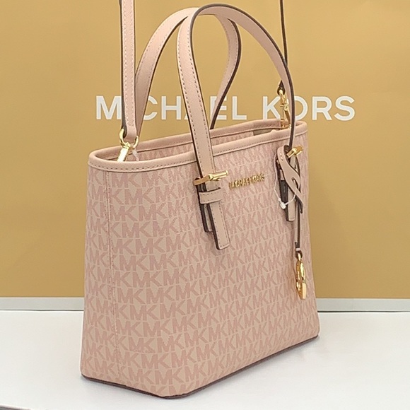 MICHAEL KORS Jet Set Travel Extra-Small Saffiano Leather Top-Zip Tote Bag BALLET - Picture 6 of 16